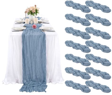 navy blue cheesecloth table runner|dusty blue cheesecloth table runner.